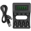 Carregador de pilhas QOLTEC 50654 para pilhas Ni‑MH R03 (AAA) e R6 (AA), 1800 mA