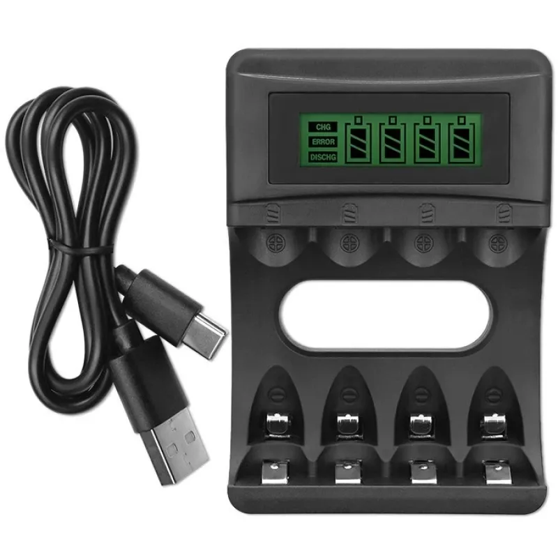 Carregador de pilhas QOLTEC 50654 para pilhas Ni‑MH R03 (AAA) e R6 (AA), 1800 mA