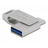 Pen USB DeLOCK 64 GB USB-C Type-A rotativa caixa metálica