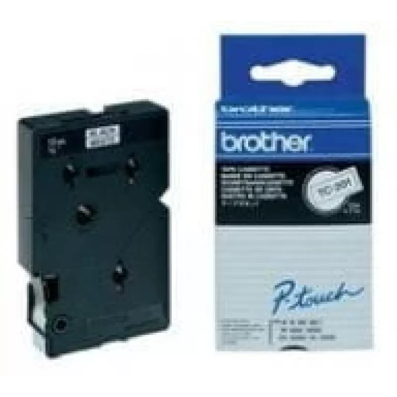 Fita de etiquetagem Brother Gloss Laminated - 12 mm, preto/branco, pack de 10 fita de etiquetagem TC