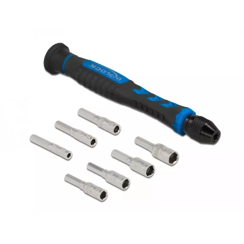 Conjunto de chaves de fendas DeLOCK 90551 8 peças sextavado exterior fenda oca 2,5 - 5,5 mm