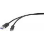 Cabo USB Renkforce RF-4535906 1,8 m USB 3.2 Gen 1 (3.1 Gen 1) USB A USB C preto (RF-4535906)