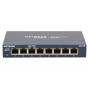 Switch não gerido NETGEAR GS108GE, 8 portas, Gigabit Ethernet, 16 Gbit/s