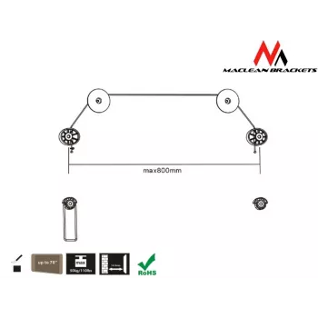 Maclean MC-557 - Suporte VESA para monitor/TV, ultrafino, 32-55 polegadas, 50 kg