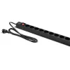 PDU de alumínio Qoltec para RACK | 16A | 16 x Schuko | vertical | 1,8 m