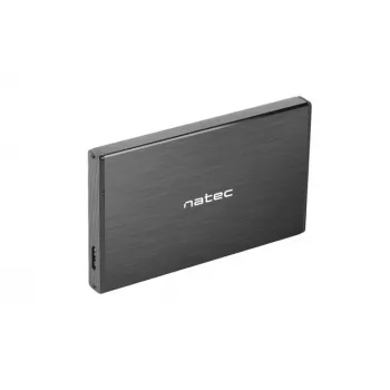 Caixa NATEC RHINO GO USB 3.0 para HDD/SSD SATA de 2,5'', preto alumínio