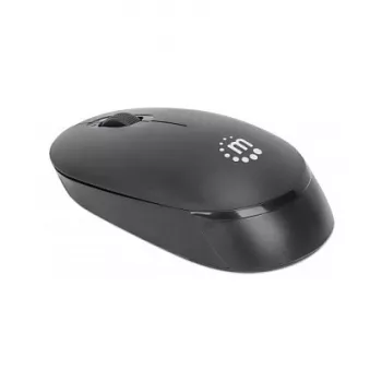 Rato sem fios Manhattan Performance III, preto, 1000 dpi, 2,4 GHz (até 10 m), USB, ótico, ambidestro, três botões com roda de scroll, recetor nano USB, pilha AA (não incluída), base de baixo atrito, três anos de garantia