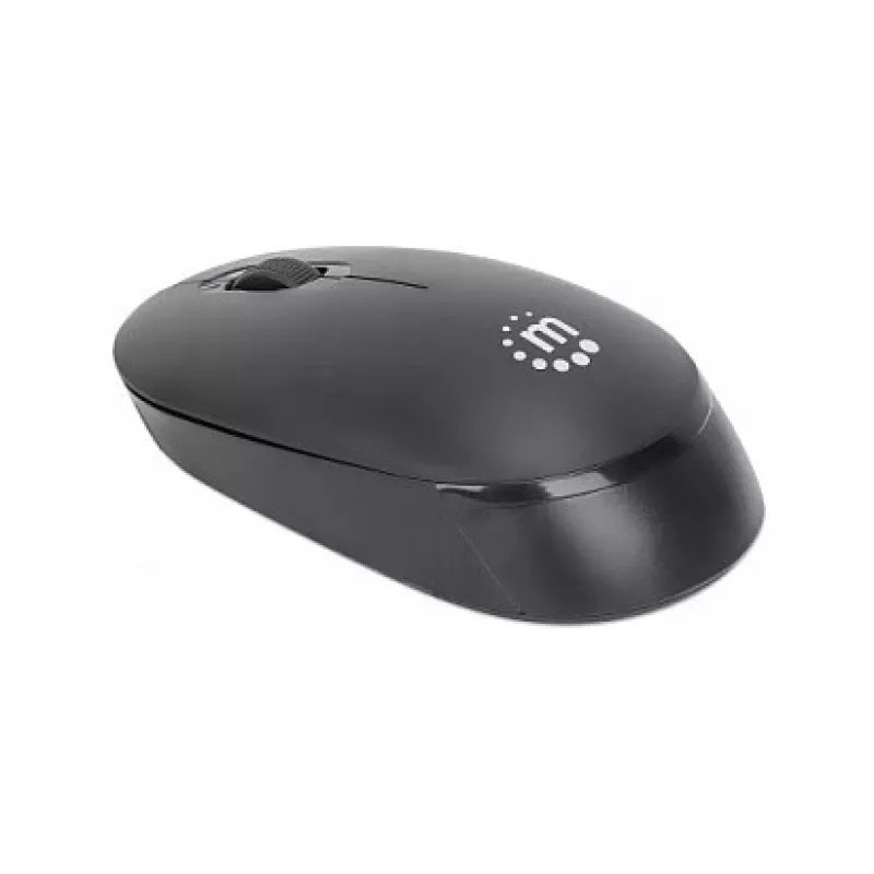 Rato sem fios Manhattan Performance III, preto, 1000 dpi, 2,4 GHz (até 10 m), USB, ótico, ambidestro, três botões com roda de scroll, recetor nano USB, pilha AA (não incluída), base de baixo atrito, três anos de garantia