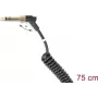 Cabo de áudio DELOCK 85777 — jack 3,5 mm macho para jack 3,5 mm macho, 0,75 m, preto, contactos banhados a ouro