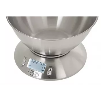 Balança de cozinha eletrónica Adler AD 3134 aço inoxidável redonda