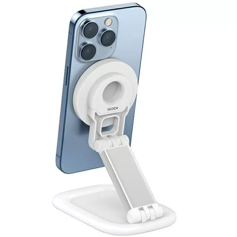 Suporte magnético SODI BM-310 branco MagSafe — suporte magnético para telefone compatível com carregadores MagSafe