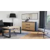 Cómoda Topeshop 2D3S ANT/ART BA KPL — antracite e carvalho, 3 gavetas, estrutura em aglomerado