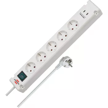 Brennenstuhl Bremounta extensão, 5 tomadas + 2x USB-C, 3 m, branca