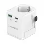 Fonte de alimentação de viagem GEMBIRD TPA-EU1A1C20-01-W 20W, USB-A 18W + USB-C 20W, tomada Schuko, entrada 100–250 V
