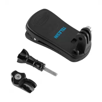 Suporte para mochila Telesin GP-JFM-003 para action cams, suporte universal compatível com alças e bolsas