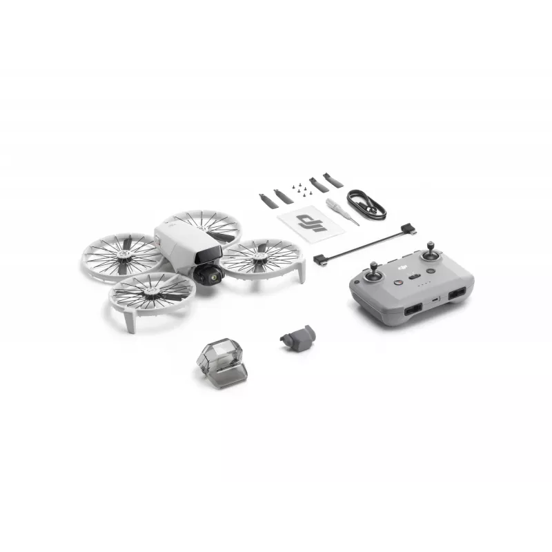 Drone DJI Flip com 4 rotores, câmara de 48 MP, vídeo 3840×2160, bateria 3110 mAh, preto/branco