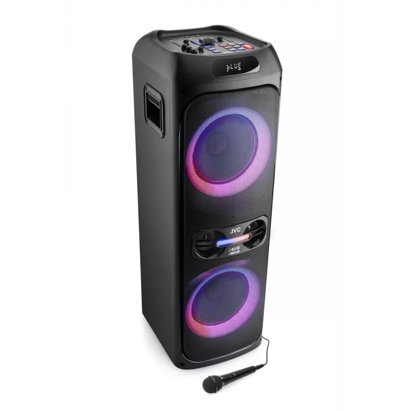 Altifalante portátil de festa JVC XS-EP624B — preto, a pilhas, Bluetooth