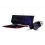 Gembird GGS-UMGL4-01 Phantom kit gaming 4 em 1 retroiluminado (teclado, rato, auscultadores, tapete de rato), com fio USB, disposição US, preto