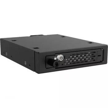 ICY DOCK - ToughArmor EX - MB491V5K-B - Caixa para unidade U.2/U.3 NVMe SSD 2,5 PCIe 5.0 para baía externa de 3,5 com fecho e parafusos de orelhas