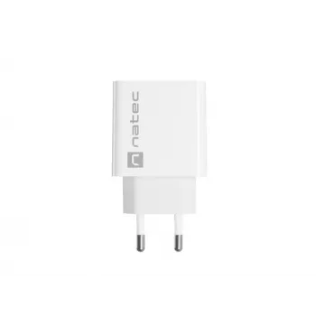 Carregador rápido USB-C para interiores NATEC RIBERA 12V 20W Quick Charge 3.0 branco
