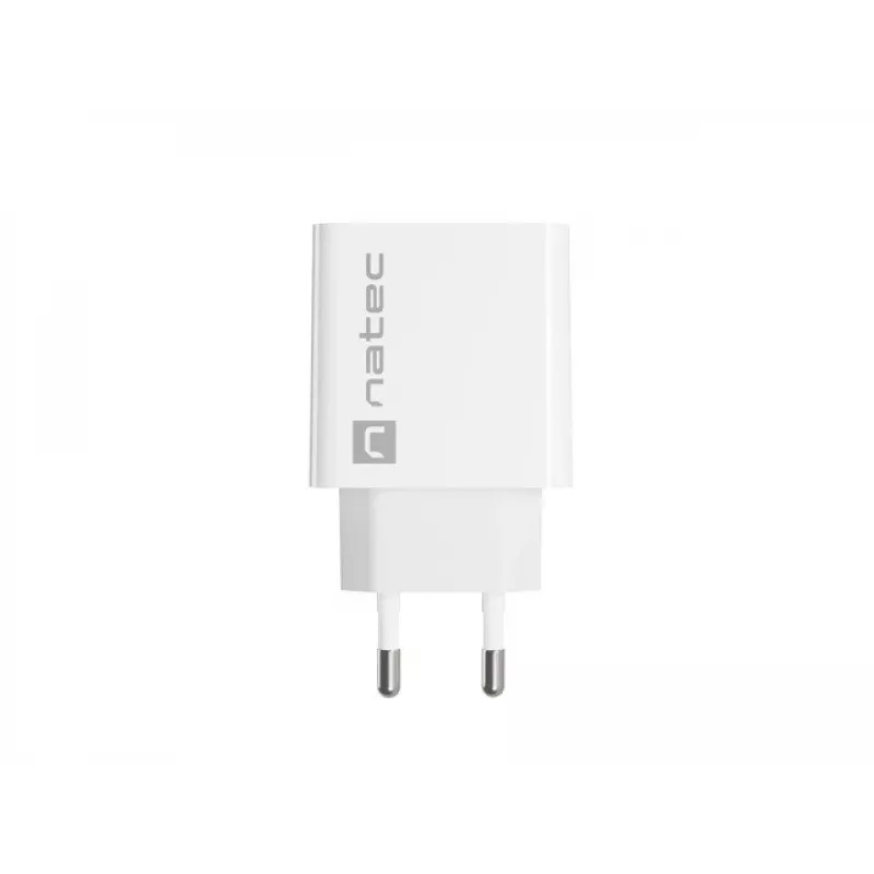 Carregador rápido USB-C para interiores NATEC RIBERA 12V 20W Quick Charge 3.0 branco