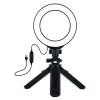 Anel de luz LED 12 cm com tripé até 14,5 cm, USB