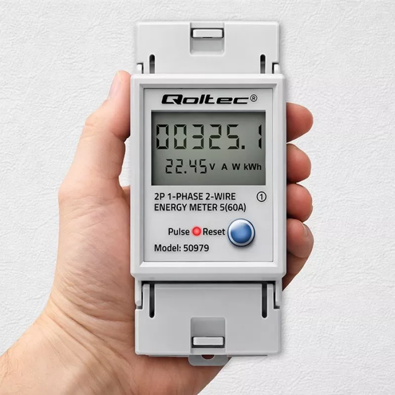 Contador de energia QOLTEC monofásico calha DIN 230V (MPN 50979)