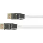 Cabo de ligação DisplayPort 1.4, 8K / UHD-2 @60Hz, fichas totalmente metálicas, contactos banhados a ouro, OFC, trança de nylon branca, 5m, Série PYTHON® (GC-M0215)