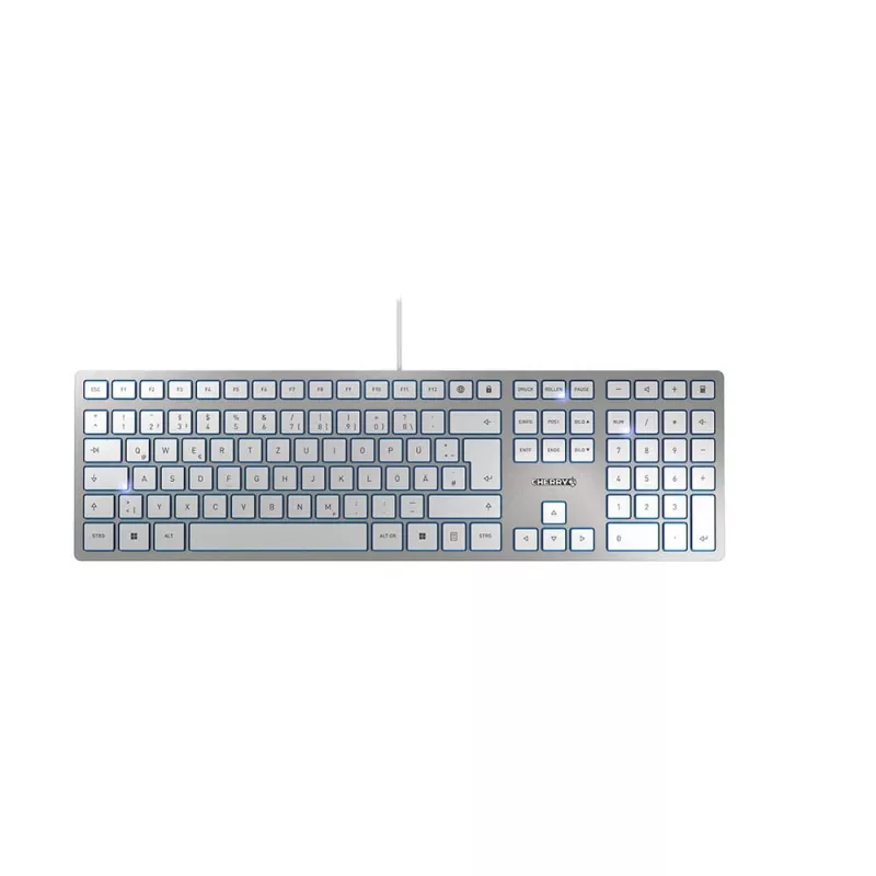 Teclado CHERRY KC 6000 fino universal USB QWERTZ alemão prateado