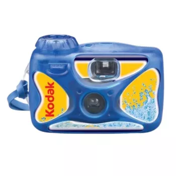 Máquina fotográfica descartável Kodak 8004707, 35 mm, ISO 800, 27 fotografias, à prova de água até 15 m, obturador eletrónico, azul