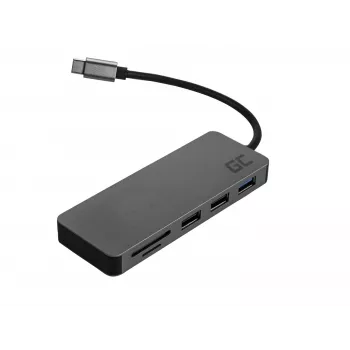 Green Cell AK50 - USB 3.2 Gen 1 (3.1 Gen 1) Type-C - USB 2.0 - USB 3.2 Gen 1 (3.1 Gen 1) Type-A - USB 3.2 Gen 1 (3.1 Gen 1) Type-C - MicroSD (TransFlash) - SD - prateado - Apple MacB