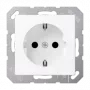 Tomada tipo F Jung A 1520 BF WWM, 16 A, 250 V, termoplástico, branco, 55×55 mm