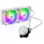 Kit de refrigeração líquida Cooler Master MasterLiquid 240L Core ARGB branco — radiador de 240 mm, ventoinha de 120 mm, compatível com LGA1700/AM5/AM4 e sockets mais antigos