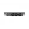 Régua de tomadas LANBERG PDU-03E-0200-BK — 1HE, 3x tomadas Type-E, 220–250 V, 16 A, cabo de 2 m, preto