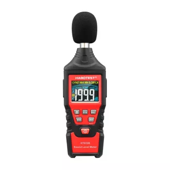 Medidor digital de decibéis Habotest HT622B — medidor de nível sonoro com ponderação A/C, interface USB