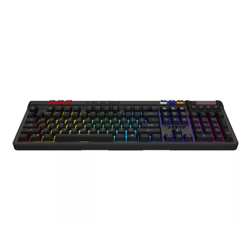 Teclado gaming mecânico MSI Strike Pro W Silent layout US iluminação RGB, com fios, interruptores táteis Silent