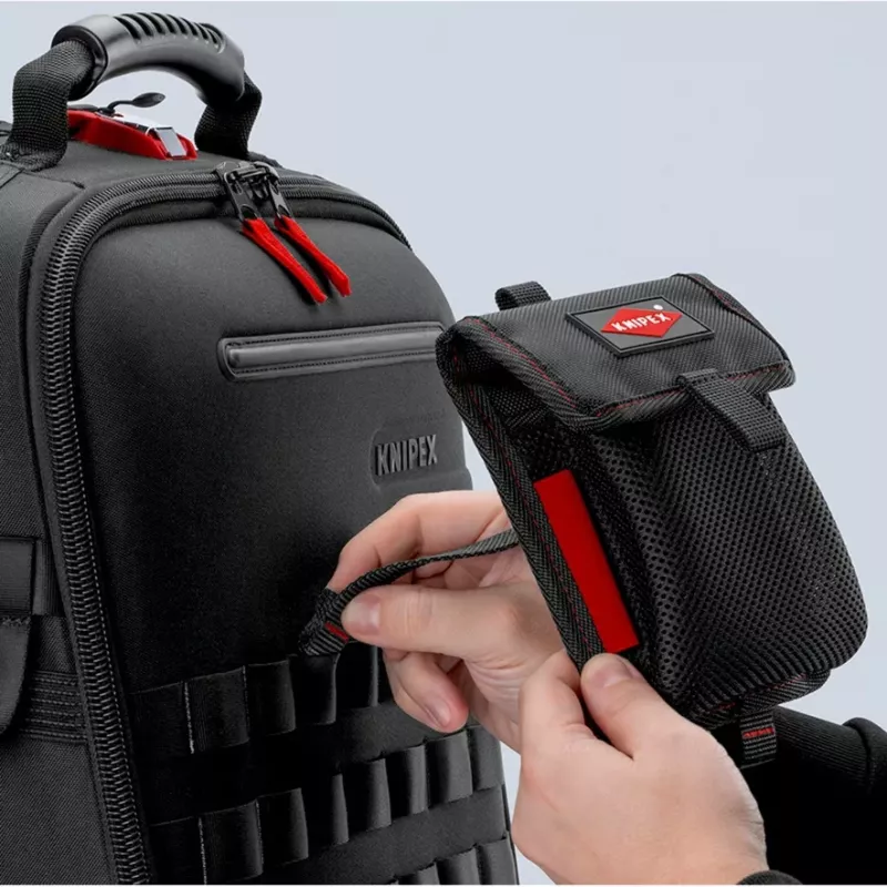 Bolsa de ferramentas Knipex Modular Bag 00 19 50 LE preto/vermelho, vazia, armazenamento modular para ferramentas