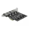 Placa Delock PCI Express x1 para 4 portas USB Type-A externas SuperSpeed USB
