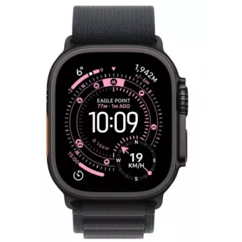 Apple Watch Ultra 3 GPS + Cellular 49mm caixa de titânio preta com bracelete Alpine Loop preta Medium