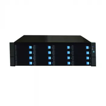 Servidor de dados 16x HDD 3,5 polegadas, 3U, rack 19 polegadas, G3900, 8 GB RAM, 128 GB M.2