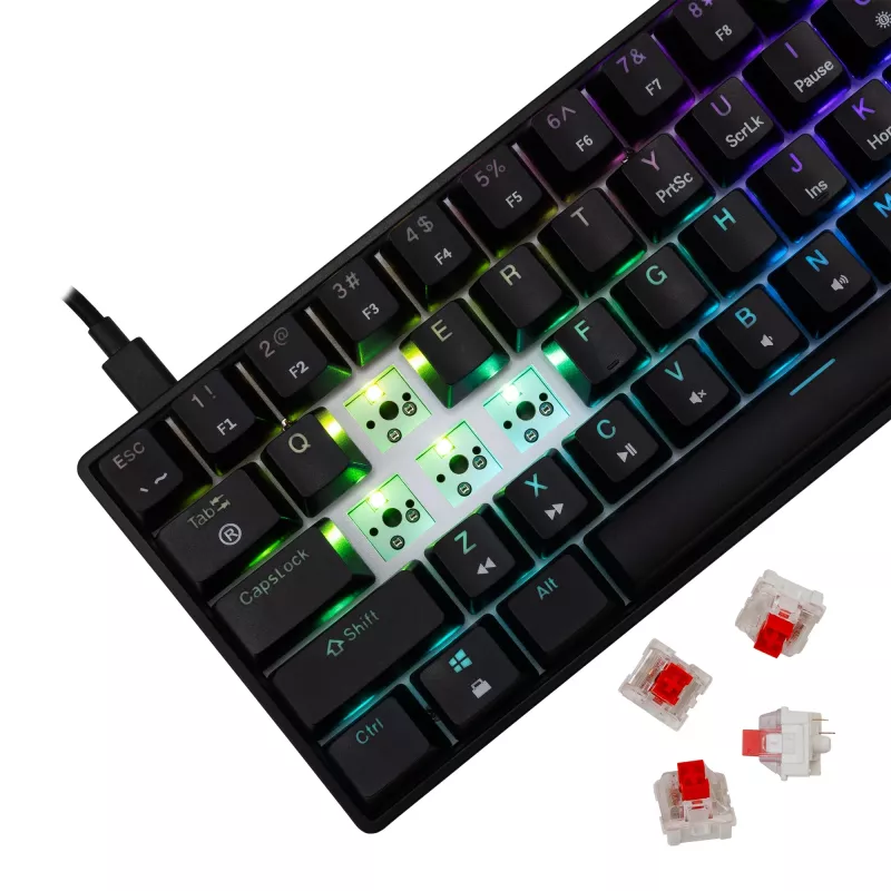 Teclado mecânico gaming White Shark Shinobi-2 com Red Switches, preto, layout US