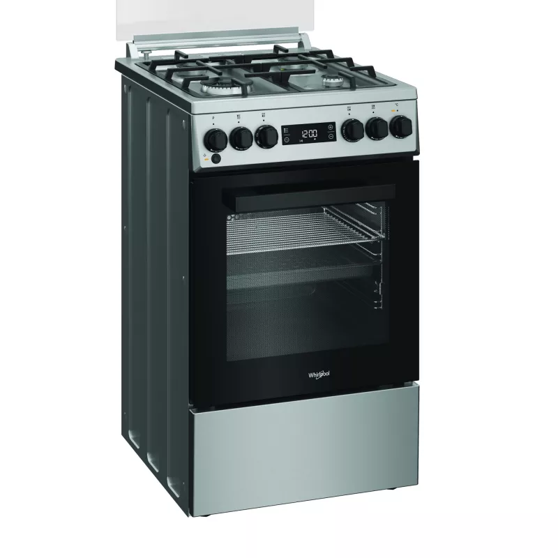 Fogão Whirlpool | W5G8LMSWTX | tipo de placa gás | tipo de forno elétrico | aço inoxidável | largura 50 cm | profundidade 60 cm | 60 L