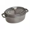 Cocotte oval em ferro fundido Staub 29 cm, cinzento grafite
