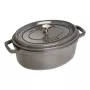 Cocotte oval em ferro fundido Staub 29 cm, cinzento grafite