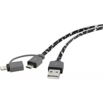 Cabo USB Renkforce RF4145364 — USB 2.0, USB-A para USB-Micro-B e Apple Lightning