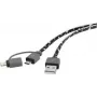 Cabo USB Renkforce RF4145364 — USB 2.0, USB-A para USB-Micro-B e Apple Lightning