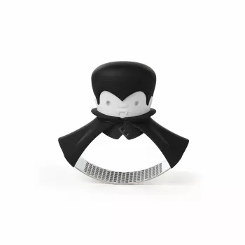 Espremedor de alho de mesa Ototo Design Rockula plástico aço inoxidável preto branco