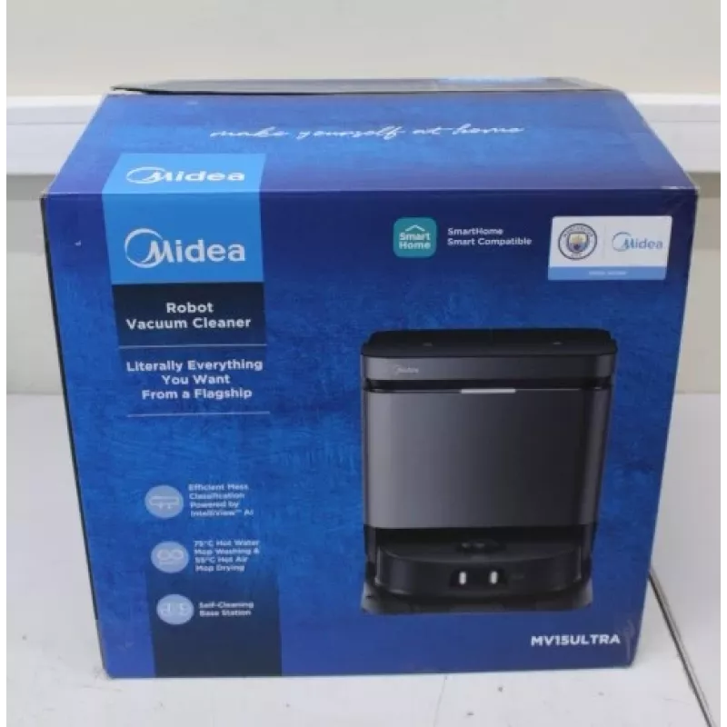 ESGOTADO. Aspirador robô Midea V15 | ESGOTADO. Aspirador robô Midea | V15 | Húmido e seco | 5200 mAh | Depósito de pó 3 L | 16200 Pa | Preto | USADO, SUJO, RISCADO