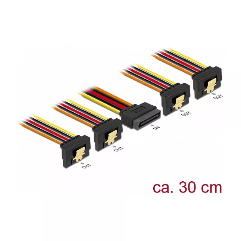 Cabo de alimentação interno DeLOCK 60167 0,3 m SATA 15 pinos para 4 x SATA 15 pinos