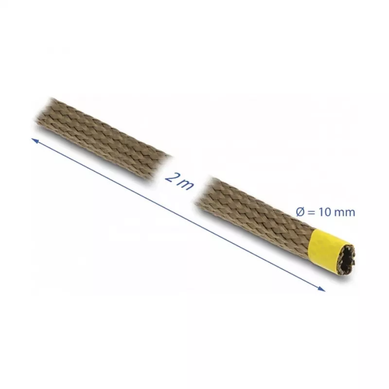 Manga trançada DeLOCK em fibra de basalto 2 m x 10 mm castanho